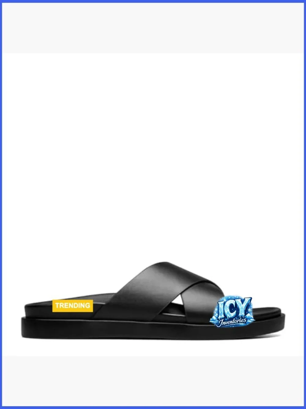 Men's Slide Sandal with Cross Strap Detail, Lightweight, Molded Footbed